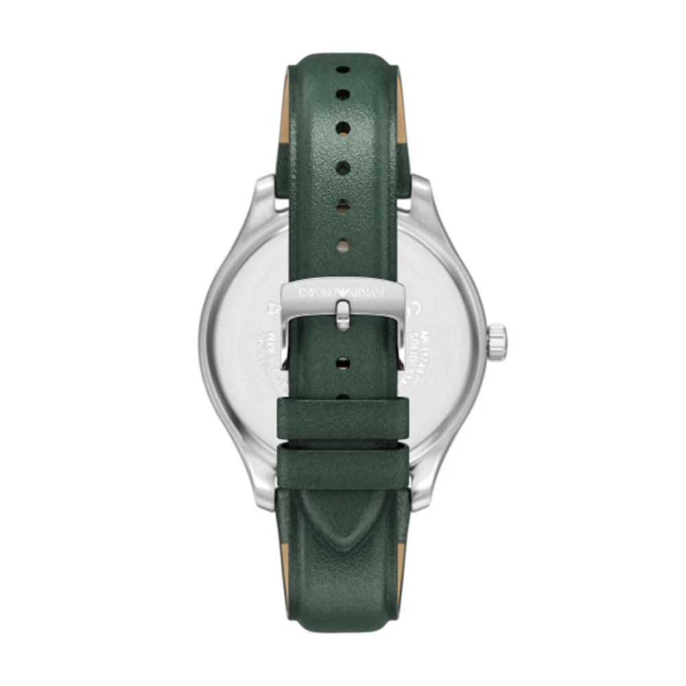Men Green Leather Watch - Image 2