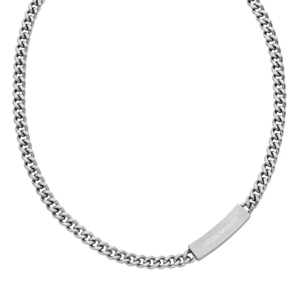 Men Eagle Logo Silver Necklace - Image 2