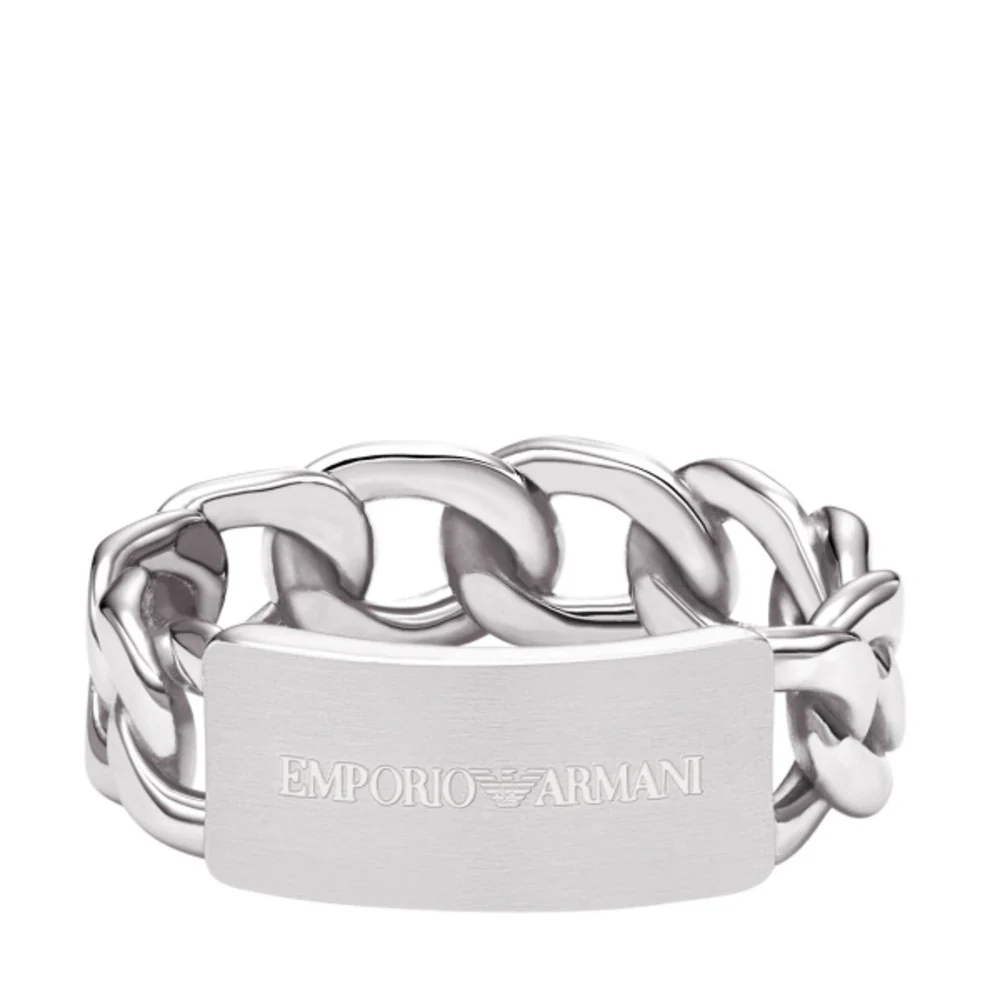 Men Eagle Logo Silver Ring - Image 2
