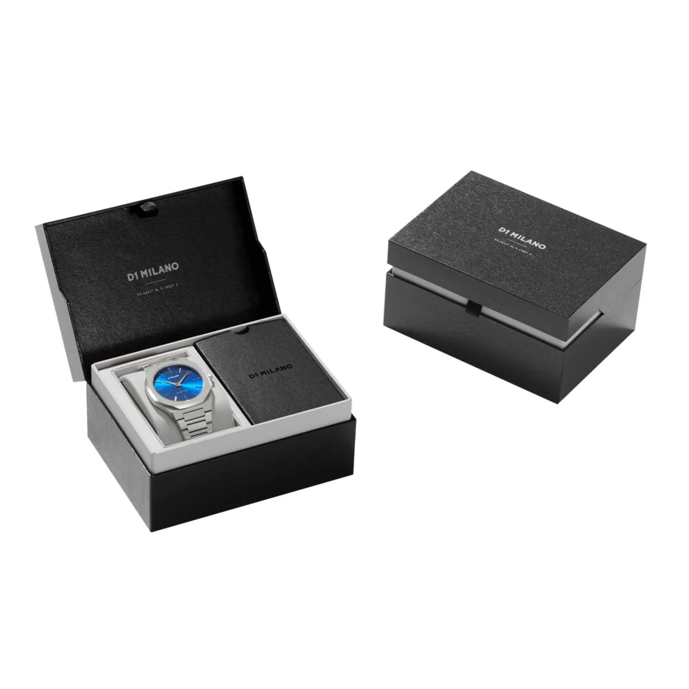 Men Ultra Thin Blue Watch - Image 5