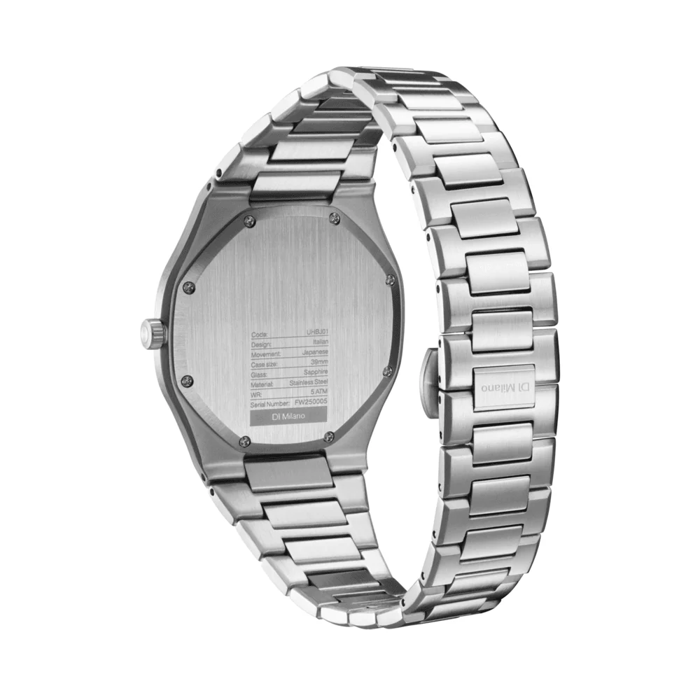 Unisex Groovy Black Silver Watch - Image 4