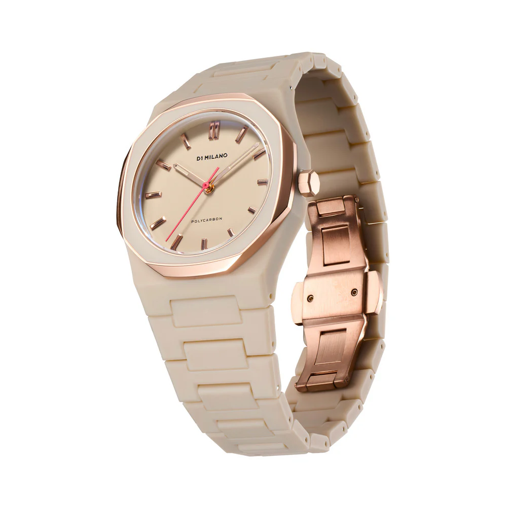 Unisex Polycarbon Beige Watch - Image 2