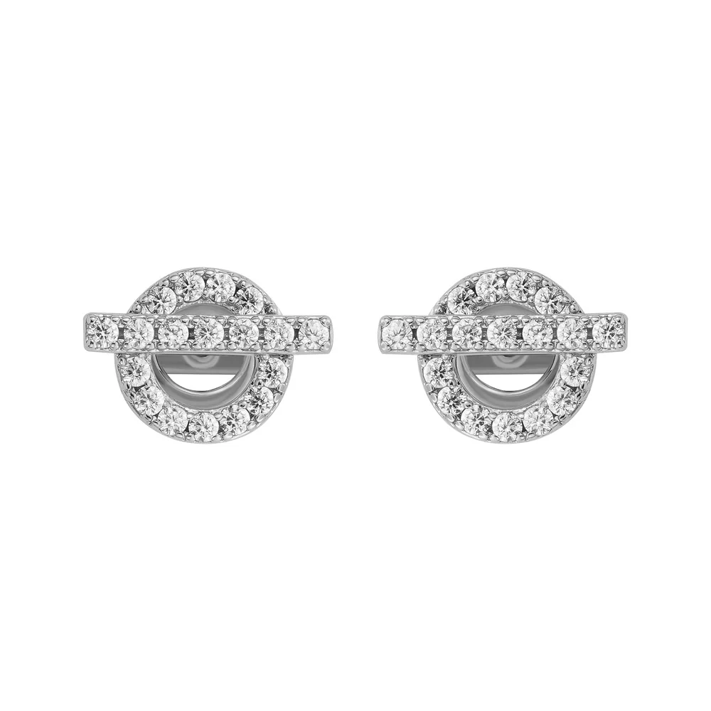 Women Orietta O Crossed White Earring